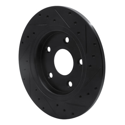 R1 Concepts R1 08-16 Chrysler Town & Country Rear Left Drilled & Slotted Black Brake Rotor
