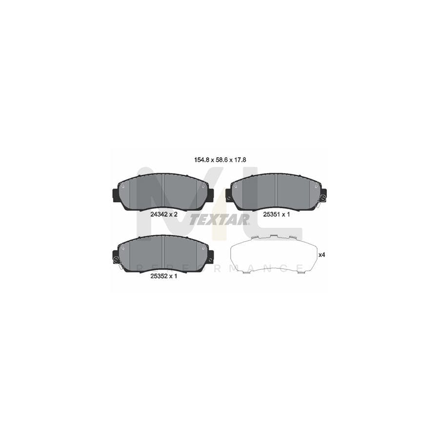 TEXTAR 2434201 Brake pad set with acoustic wear warning