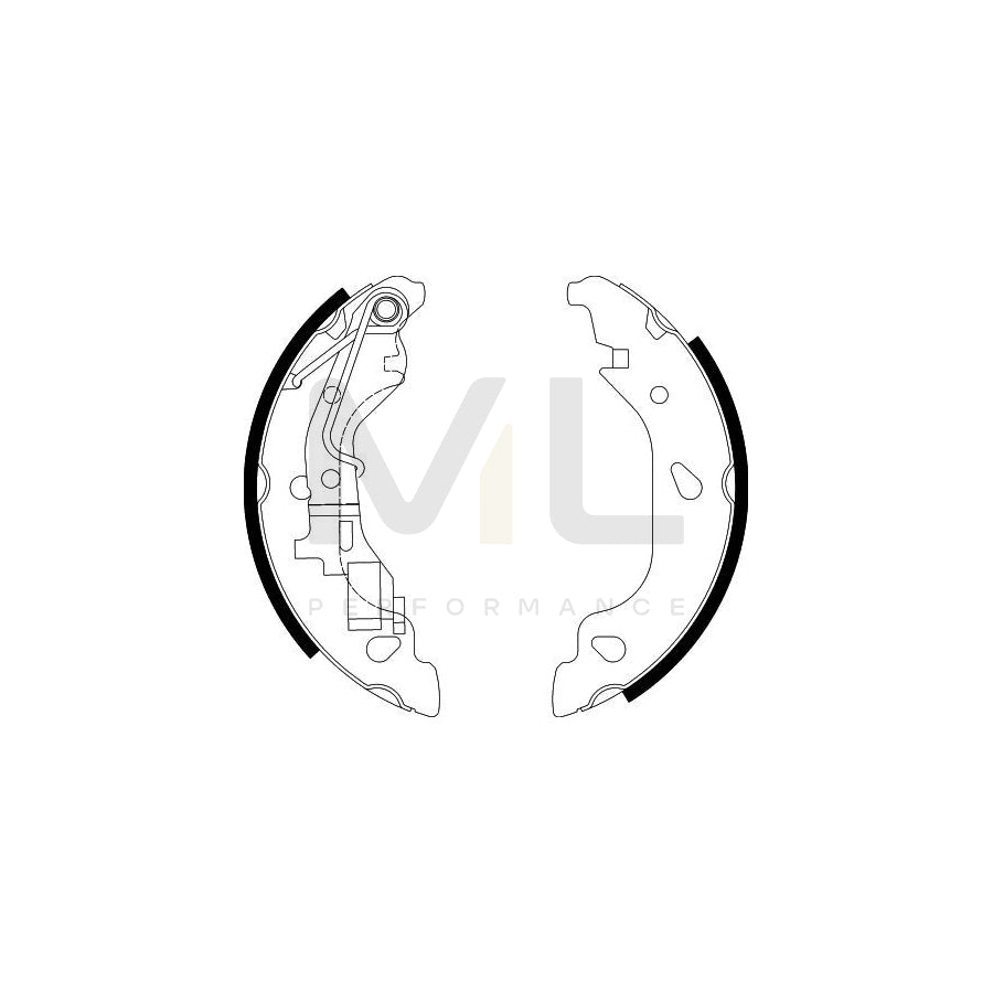 HELLA 8DB 355 002-581 Brake Shoe Set for FIAT Punto II Hatchback (188) with handbrake lever | ML Performance Car Parts