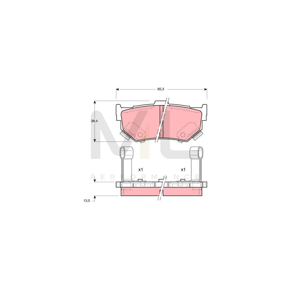 TRW Gdb884 Brake Pad Set With Acoustic Wear Warning