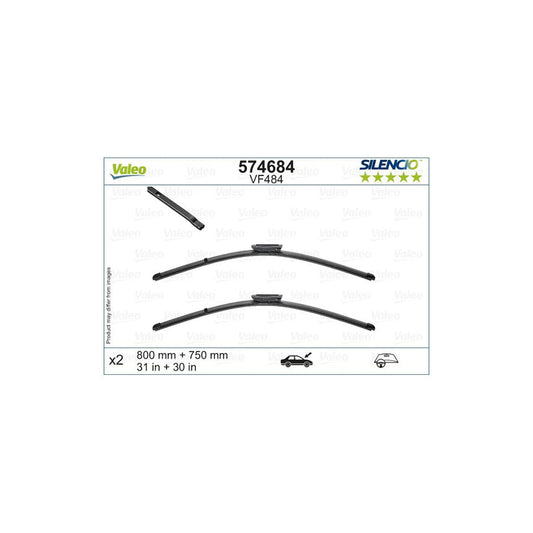 Valeo Silencio Flat Blade Set, Silencio X.Trm 574684 Wiper Blade For Citro?? C4