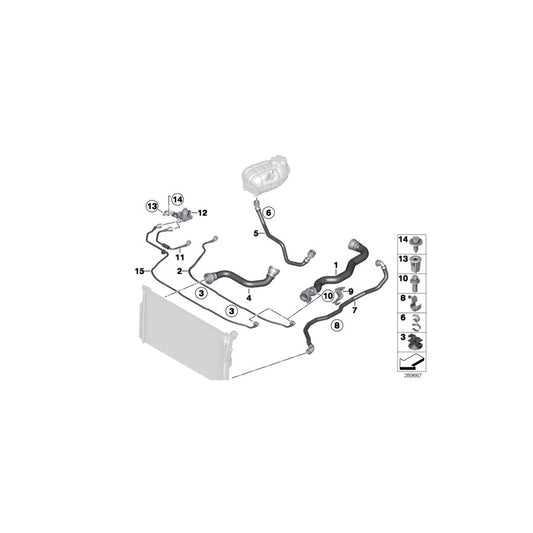 Genuine BMW 17128506848 F34 G31 F20 Bracket, Coolant Hose (Inc. 520d, 435dX & 118dX)