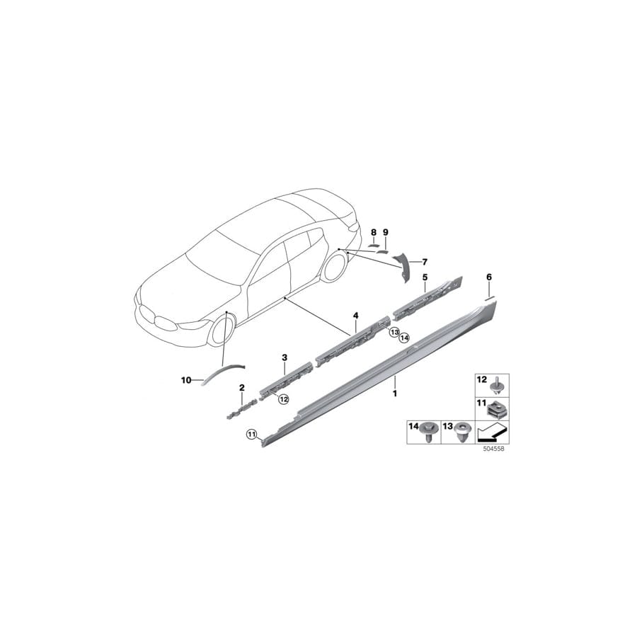 Genuine BMW 51128075292 G16 Connection Wheel Well, Right M (Inc. 840i, M850iX & 840iX)