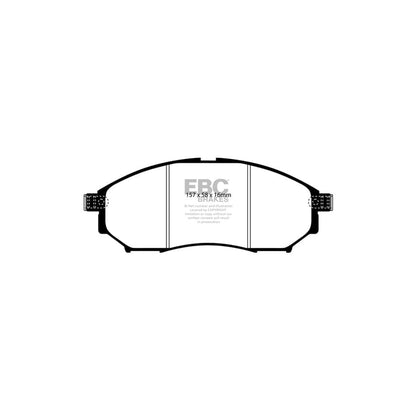 EBC PD02KF254 Infiniti Nissan Redstuff Front Brake Pad & Plain Disc Kit - Akebono Caliper 2 | ML Performance UK Car Parts