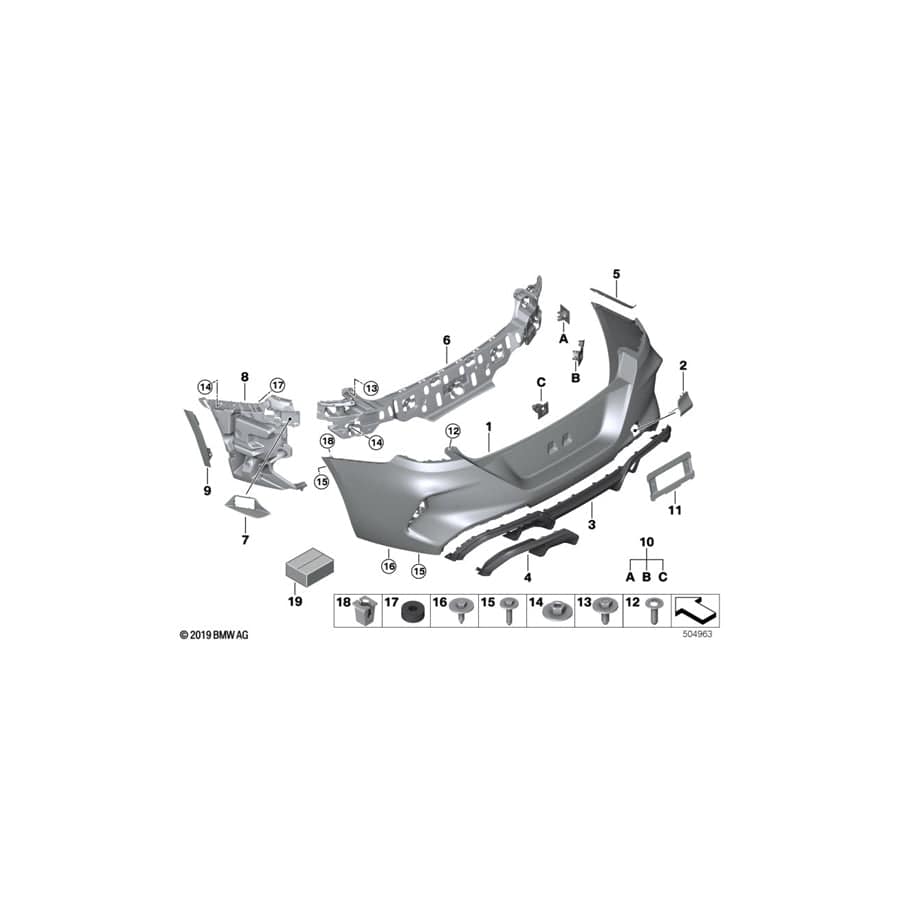 Genuine BMW 51128074846 F91 F92 Guide, Rear Right -M- (Inc. M8)
