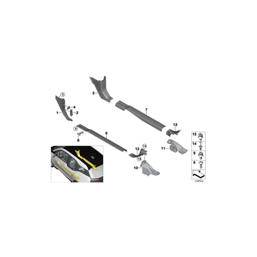 Genuine BMW 07147336455 I15 Clip (Inc. i3 94Ah, i3s 94Ah Rex & i3 60Ah Rex)