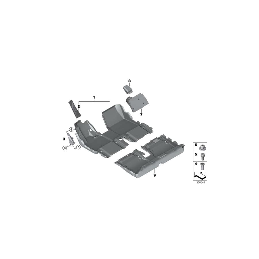 Genuine BMW 07147334656 I15 Blind Rivet Nut, Flat Headed M6 (Inc. i3 94Ah Rex, i3 120Ah Rex & i3 60Ah Rex)