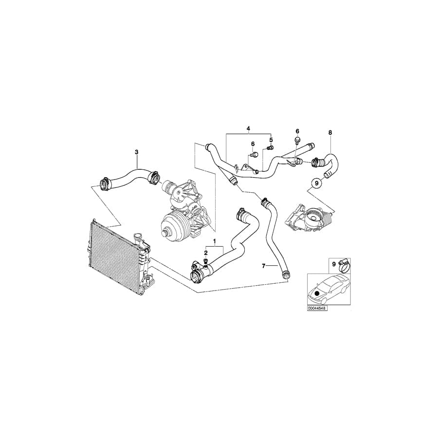 Genuine BMW 11537788085 E46 Water Hose (Inc. 330d, 330Cd & 330xd)