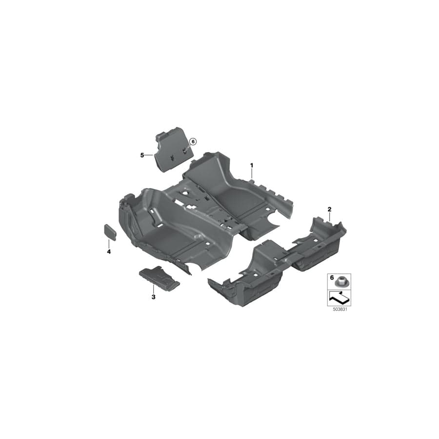 Genuine BMW 51477435717 G15 F91 G14 Foam Insert Footwell Front Left (Inc. 840iX, M8 & M850iX)