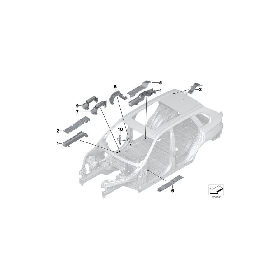 Genuine BMW 61139132861 F16 Cover For Wiring Duct (Inc. X6 35i, X5 M50dX & X5 3.0sd)
