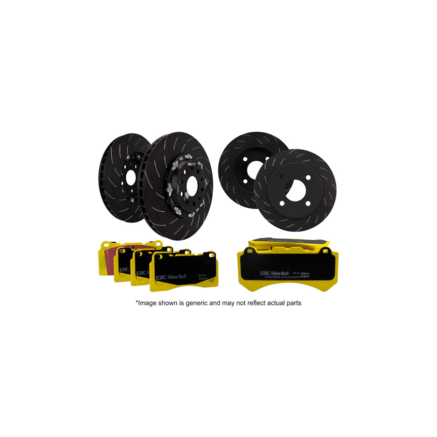 EBC P2DK032Y VW CC B7 Full Vehicle Kit Yellowstuff Pads & 2-Piece Fully-Floating Discs - TRW Caliper (Inc. CC & Passat B7) 1 | ML Performance UK Car Parts