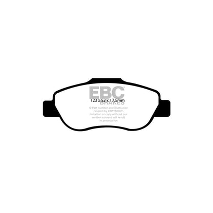 EBC PD01KF490 Fiat Panda Greenstuff Front Brake Pad & Plain Disc Kit  - TRW Caliper 2 | ML Performance UK Car Parts