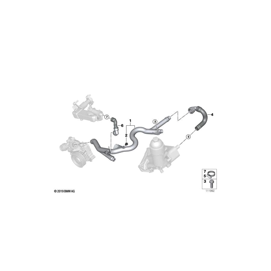 Genuine BMW 11537787896 E65 Hose For Egr Cooler (Inc. 730d)