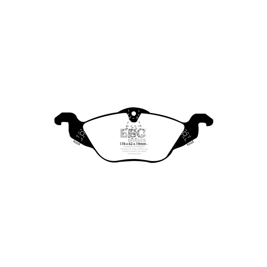 EBC PD01KF1126 Opel Vauxhall Astra Greenstuff Front Brake Pad & Plain Disc Kit  - Bosch/Girling/TRW Caliper 2 | ML Performance UK Car Parts