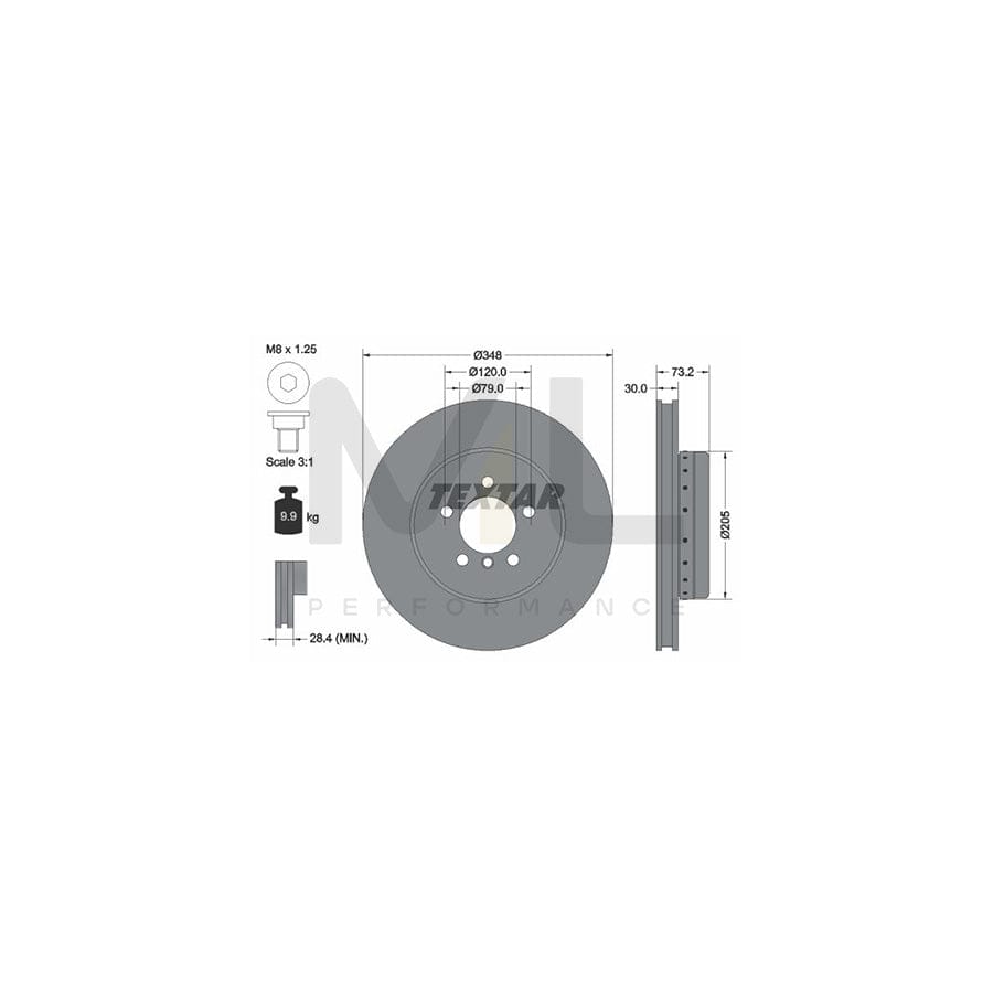 TEXTAR PRO+ 92266825 Brake Disc for BMW Z4 Roadster (E89) Internally Vented, Two-piece brake disc, Coated, High-carbon, with bolts/screws, without wheel hub, without wheel studs  - 1 piece