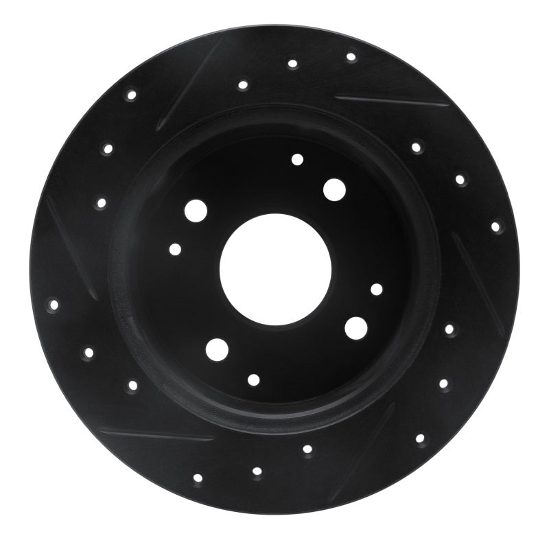 R1 Concepts R1 95-98 Acura TL Rear Right Drilled & Slotted Black Brake Rotor
