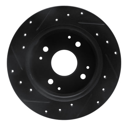 R1 Concepts R1 95-98 Acura TL Rear Right Drilled & Slotted Black Brake Rotor