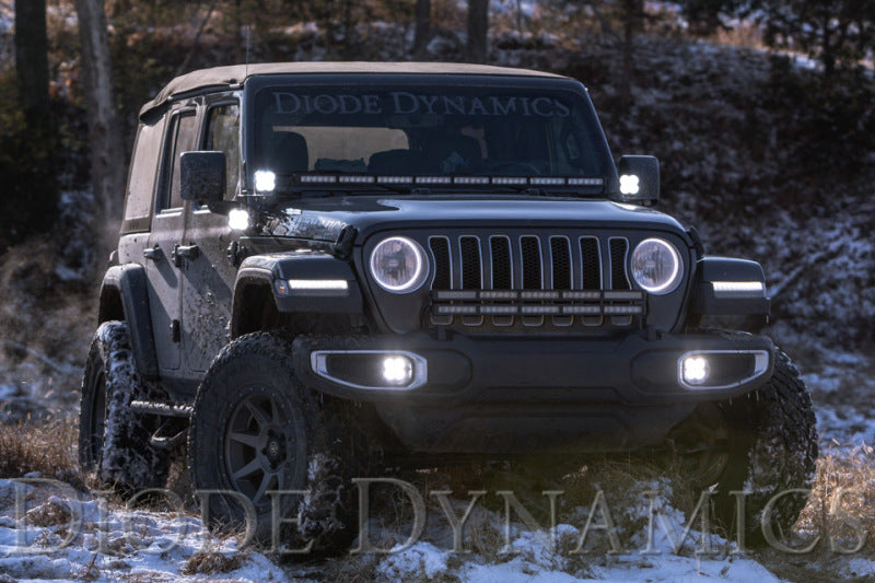 Diode Dynamics 18-21 Jeep JL Wrangler/Gladiator SS3 Cowl LED Bracket Kit - White Sport
