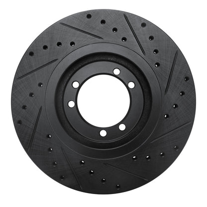 R1 Concepts R1 96-06 Hummer H1 Rear Left Front Left Drilled & Slotted Black Brake Rotor