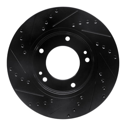 R1 Concepts R1 03-06 Kia Sorento Front Right Drilled & Slotted Black Brake Rotor