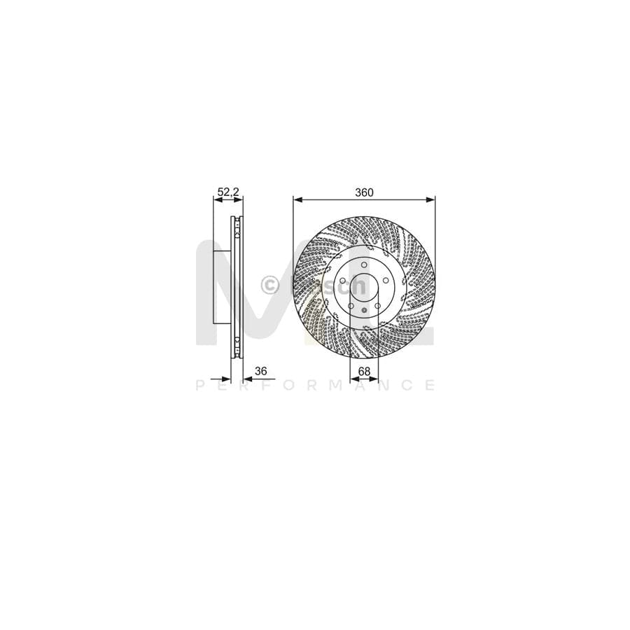 BOSCH 0 986 479 D29 Brake Disc for PORSCHE Macan (95B) Internally Vented, Vented, Coated, High-carbon | ML Performance Car Parts