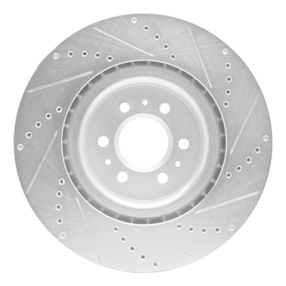 R1 Concepts R1 04-11 Cadillac STS Front Left Drilled & Slotted Silver Brake Rotor