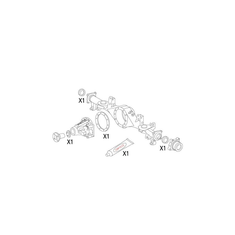 Corteco 19536236 Gasket Set, Differential for Toyota Land Cruiser Prado 120 (J120)
