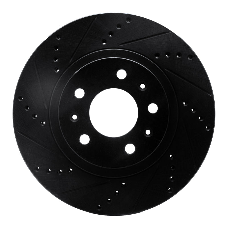 R1 Concepts R1 03-07 Cadillac CTS Front Left Drilled & Slotted Black Brake Rotor