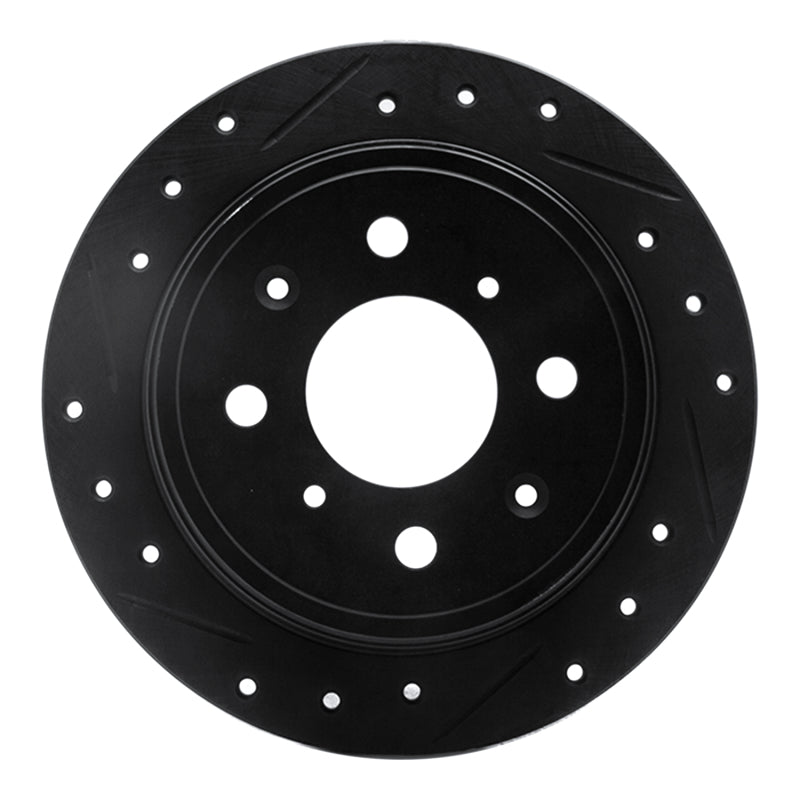 R1 Concepts R1 98-00 Chrysler LHS Front Left Drilled & Slotted Black Brake Rotor