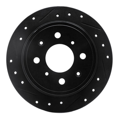 R1 Concepts R1 98-00 Chrysler LHS Front Left Drilled & Slotted Black Brake Rotor