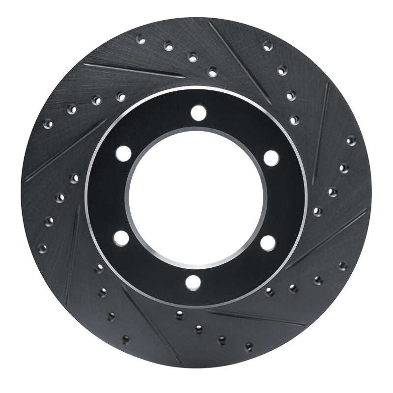 R1 Concepts R1 1986-1995 Toyota 4Runner Front Right Drilled & Slotted Black Brake Rotor
