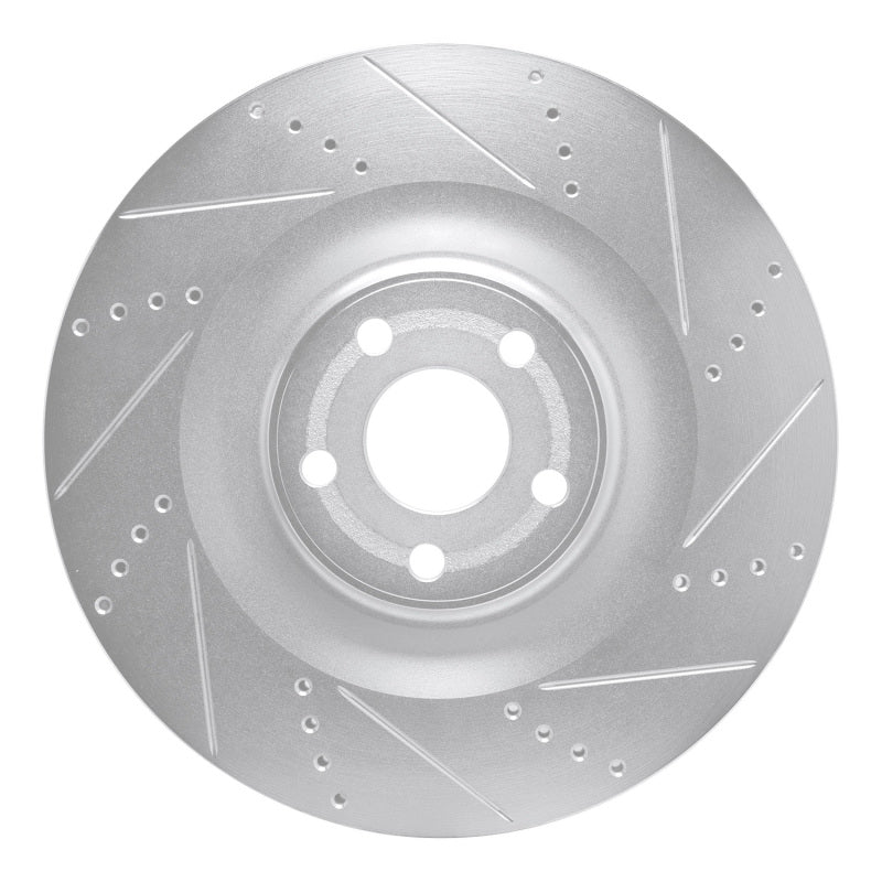 R1 Concepts R1 2021-2025 Ford Mustang Mach-E Front Right Drilled & Slotted Silver Brake Rotor