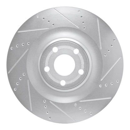 R1 Concepts R1 2021-2025 Ford Mustang Mach-E Front Right Drilled & Slotted Silver Brake Rotor