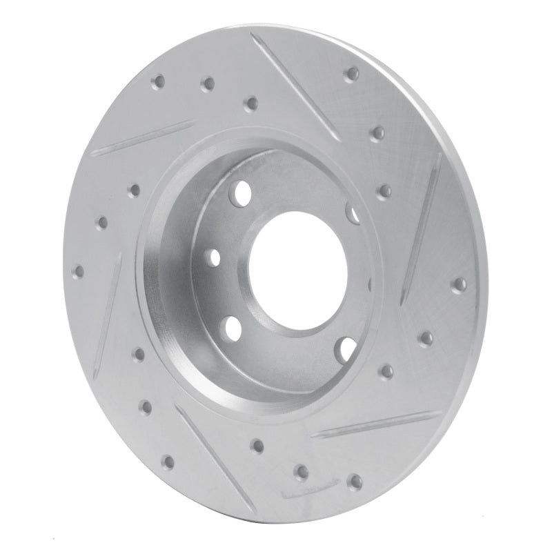 R1 Concepts R1 2009-2019 Fiat 500 (USA/Canada) Rear Left Drilled & Slotted Silver Brake Rotor