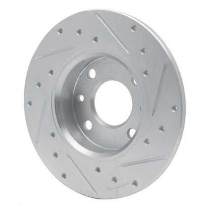 R1 Concepts R1 2009-2019 Fiat 500 (USA/Canada) Rear Left Drilled & Slotted Silver Brake Rotor