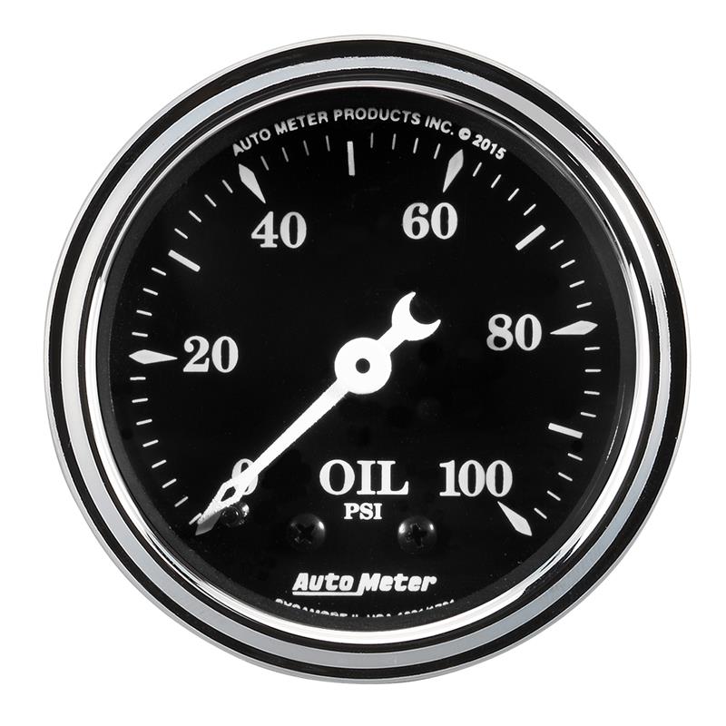 AutoMeter Auto Meter Gauge Oil Press 2 1/16in 100psi Mech Old Tyme Black