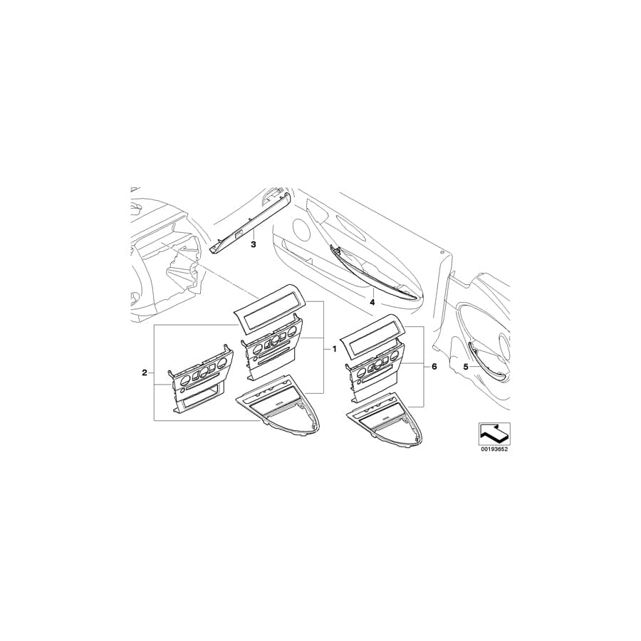 Genuine BMW 51417116053 E64 E63 Decorative Strip, Door Front Left BIRKE GRAU (Inc. 645Ci, 635d & 630i)