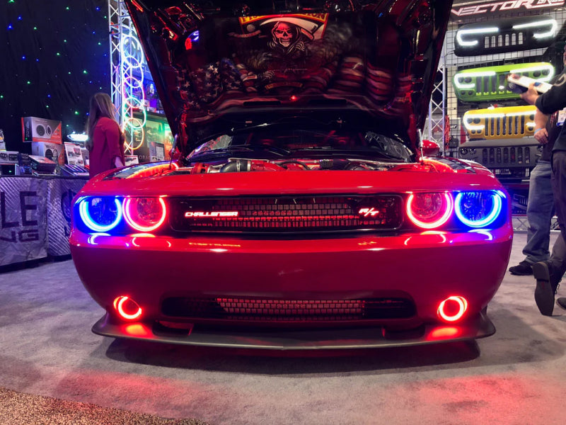ORACLE Lighting Oracle Dodge Challenger 08-14 LED Waterproof Fog Halo Kit - Amber