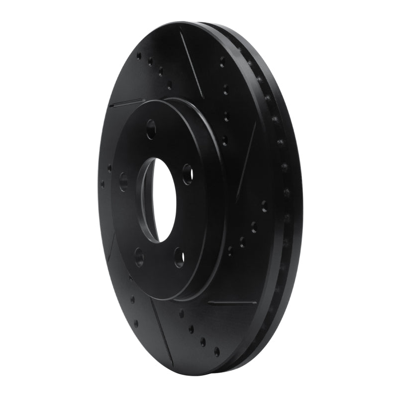 R1 Concepts R1 06-11 Chevrolet HHR Front Right Drilled & Slotted Black Brake Rotor