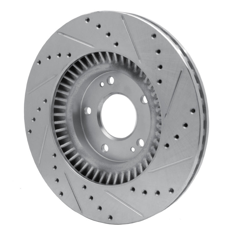 R1 Concepts R1 13-20 Hyundai SANTA FE Sport Front Left Drilled & Slotted Silver Brake Rotor