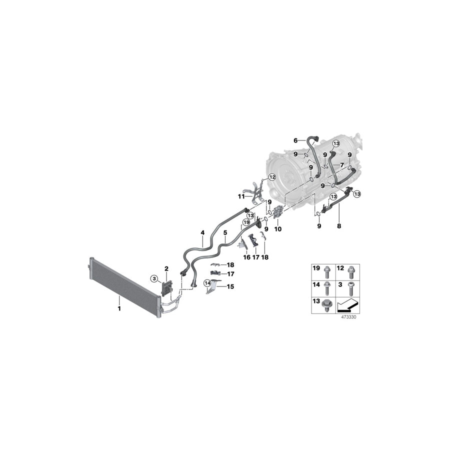 Genuine BMW 17128632283 G11 G30 G12 Bracket, Oil Cooler Line (Inc. 740Le, 740e & 530e)
