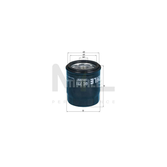 MAHLE ORIGINAL OC 731 Oil Filter Spin-on Filter, with one anti-return valve