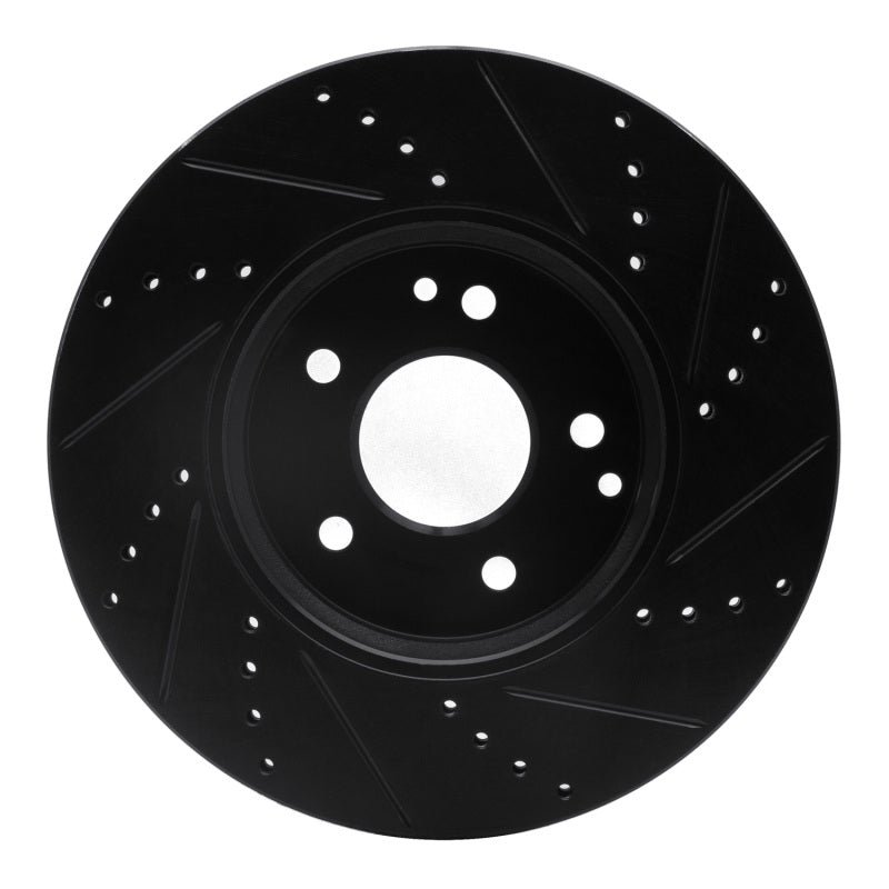 R1 Concepts R1 96-11 Chrysler Crossfire Front Left Drilled & Slotted Black Brake Rotor