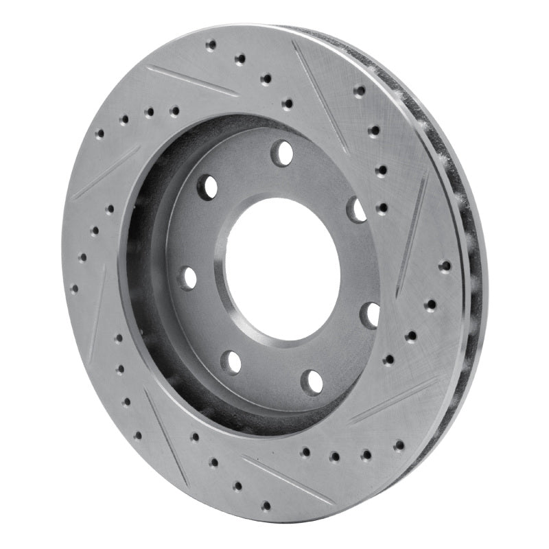 R1 Concepts R1 04-08 Ford F-150 RWD Front Left Drilled & Slotted Silver Brake Rotor