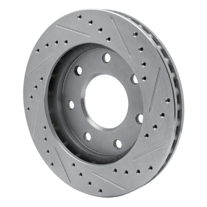 R1 Concepts R1 97-04 Ford F-250 4WD (Excl Super Duty) Front Left Drilled & Slotted Silver Brake Rotor