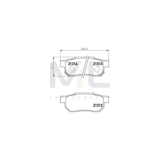 Hella 8DB 355 005-731 Brake Pad Set With Acoustic Wear Warning | ML Performance Car Parts
