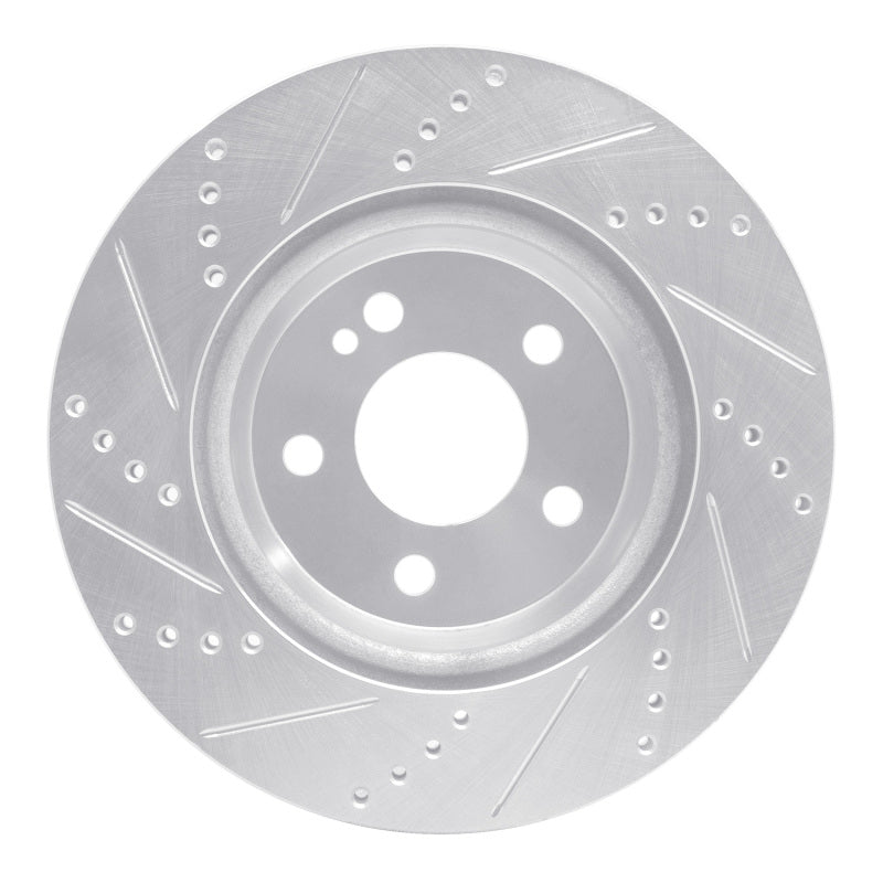 R1 Concepts R1 15-23 Mercedes-Benz C300 Coupe & Convertible Rear Right Drilled & Slotted Silver Brake Rotor