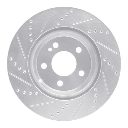 R1 Concepts R1 15-23 Mercedes-Benz C300 Coupe & Convertible Rear Right Drilled & Slotted Silver Brake Rotor