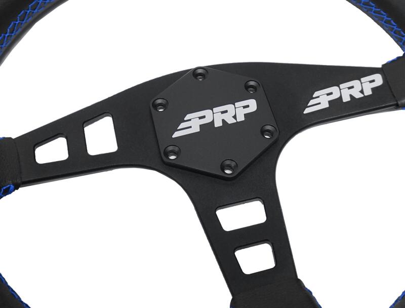 PRP Seats PRP Flat Leather Steering Wheel - Blue