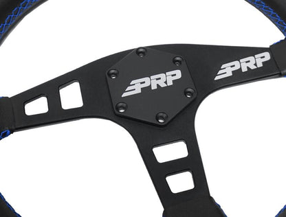 PRP Seats PRP Flat Leather Steering Wheel - Blue